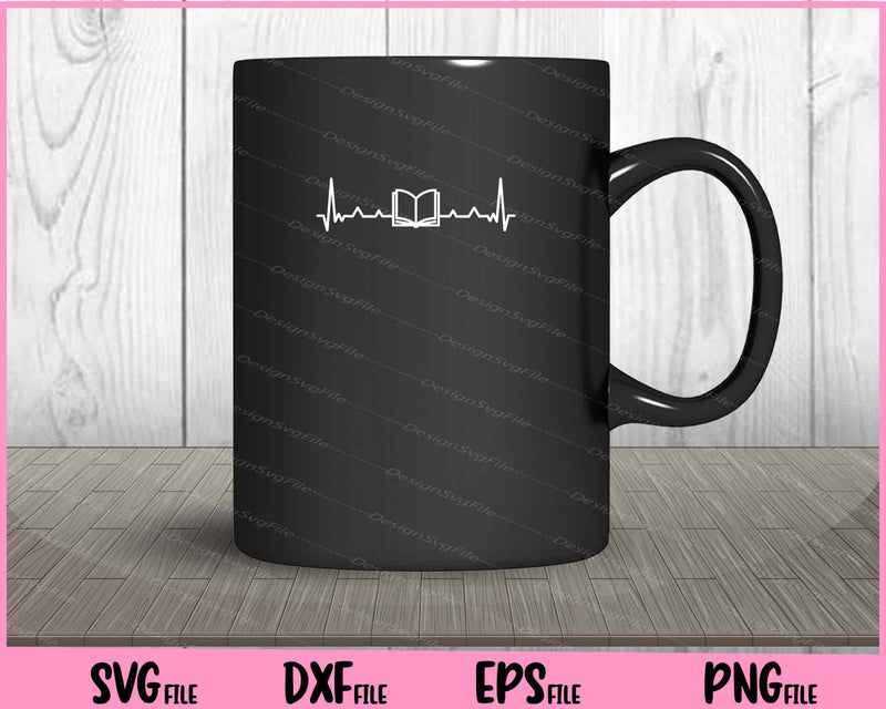 Book Heartbeat Svg Cutting Printable Files