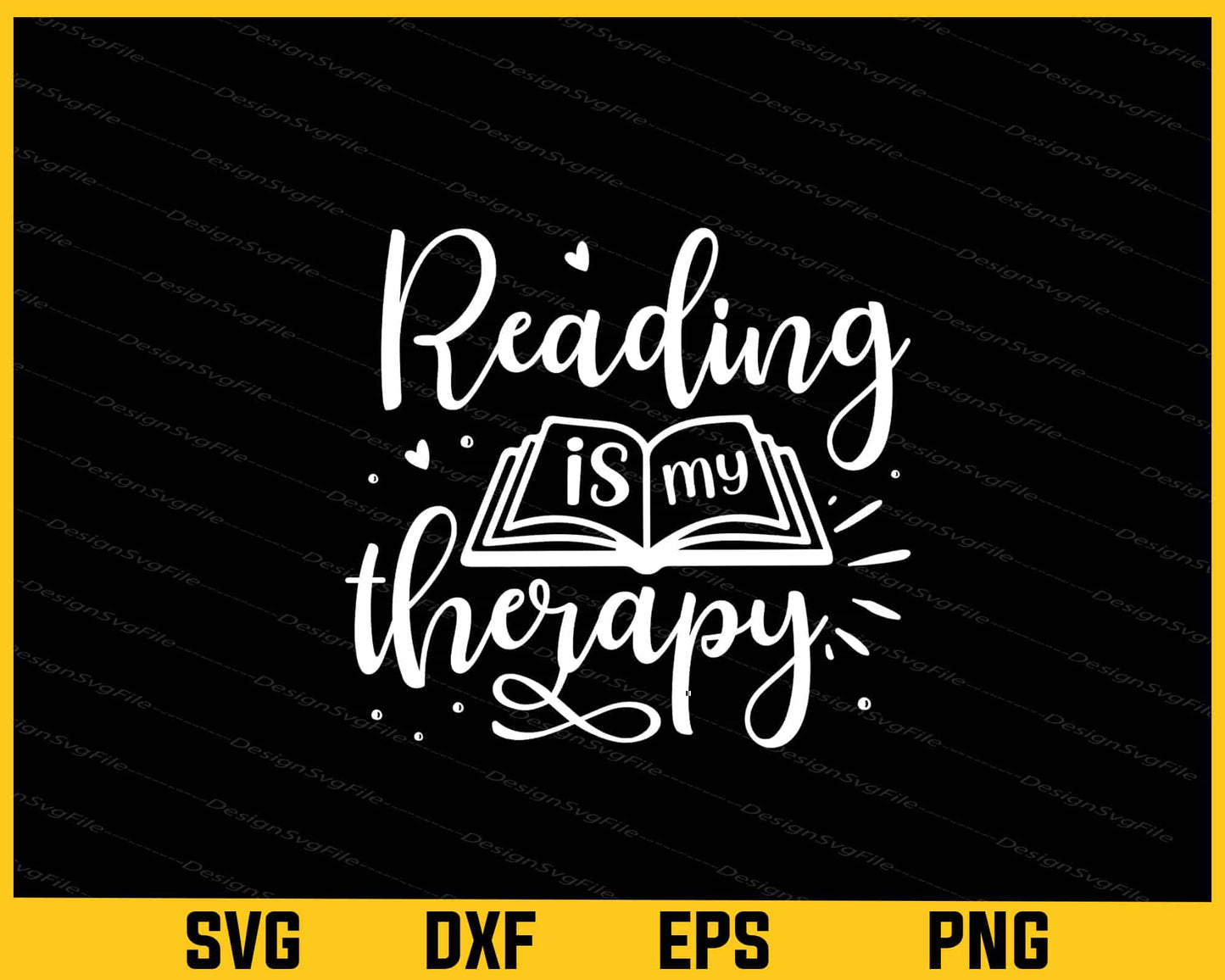 Book Lover Reading Is My Therapy Svg Cutting Printable File  - Premium Cutting Files in SVG, PNG & EPS Formats - Premium SVG Cutting Files for Crafts