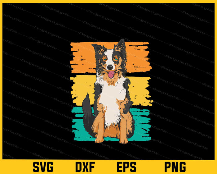 Border Collie Animal Dog Vintage Svg Cutting Printable File  - Premium Cutting Files in SVG, PNG & EPS Formats - Premium SVG Cutting Files for Crafts