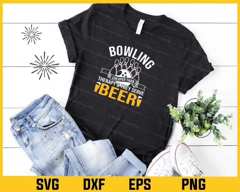 Bowling Cheaper Than Therapy Beer t shirt