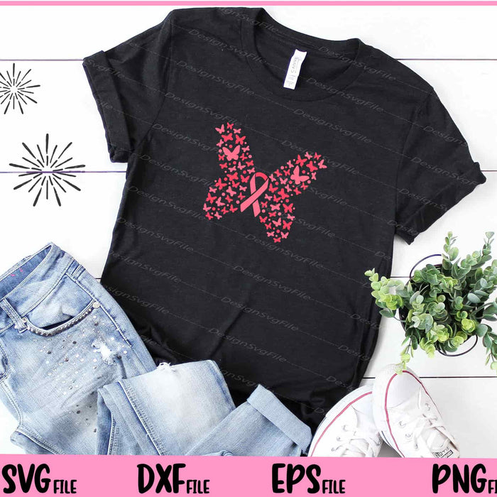 Breast Cancer Awareness Butterfly Svg Cutting Printable Files  - Premium Cutting Files in SVG, PNG & EPS Formats - Premium SVG Cutting Files for Crafts