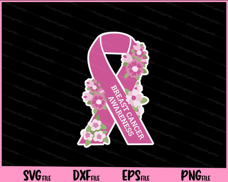 Breast Cancer Awareness Flower svg