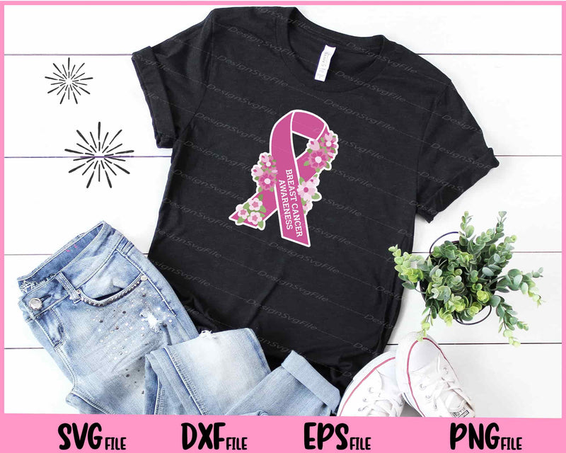 Breast Cancer Awareness Flower t shirt