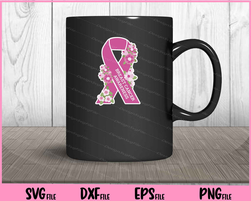 Breast Cancer Awareness Flower mug