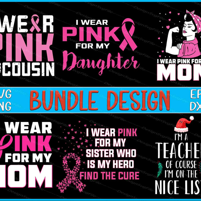 Breast Cancer Bundle SVG, Awareness Love PNG