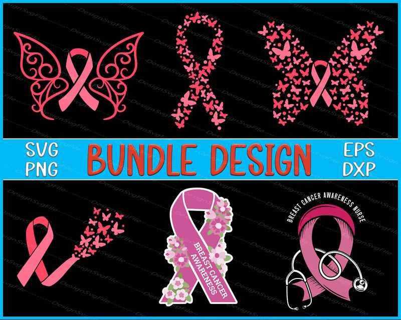 Breast Cancer Bundle SVG, Awareness PNG
