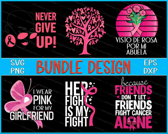 Breast Cancer Bundle SVG, Ribbon PNG