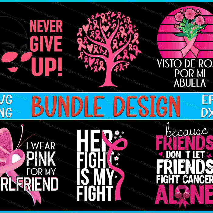 Breast Cancer Bundle SVG, Ribbon PNG
