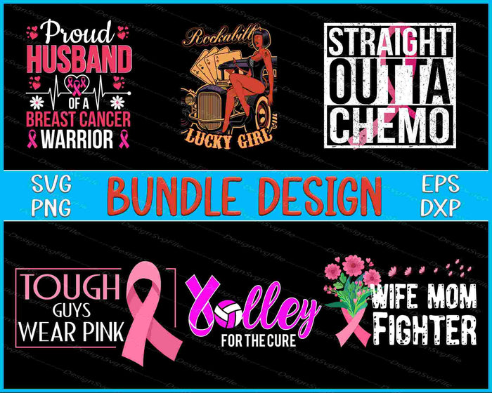 Breast Cancer Bundle SVG, Volleyball PNG