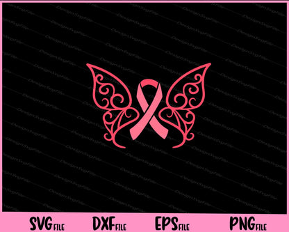 Breast Cancer  Butterfly Awareness Svg Cutting Printable Files  - Premium Cutting Files in SVG, PNG & EPS Formats - Premium SVG Cutting Files for Crafts