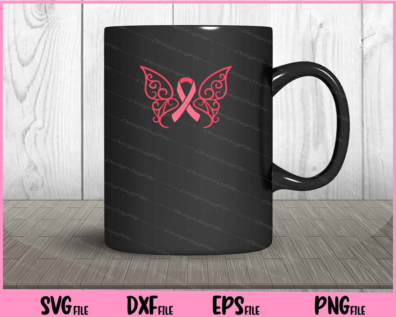 Breast Cancer Butterfly Awareness mug