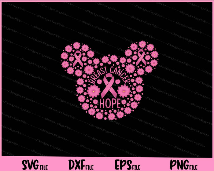 Breast Cancer Hope Awareness Flower Svg Cutting Printable Files  - Premium Cutting Files in SVG, PNG & EPS Formats - Premium SVG Cutting Files for Crafts