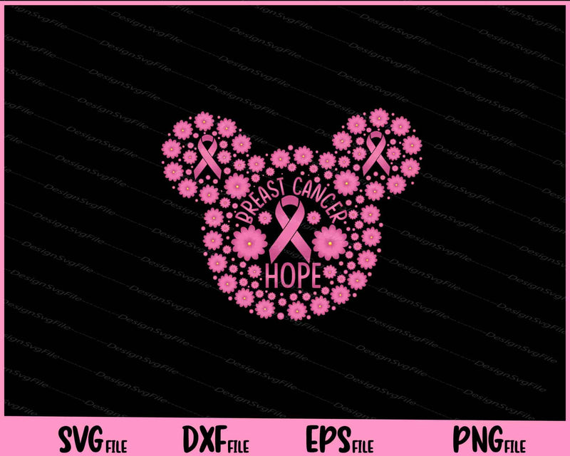 Breast Cancer Hope Awareness Flower svg