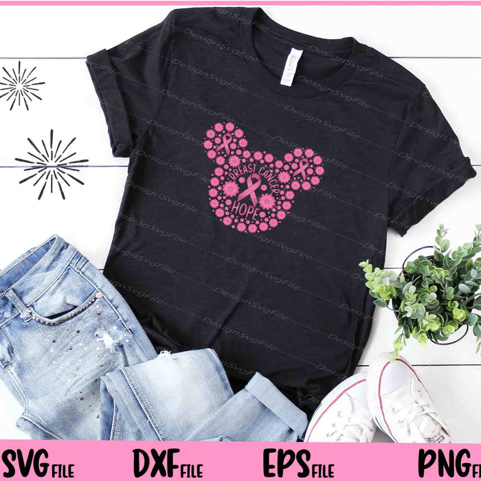 Breast Cancer Hope Awareness Flower Svg Cutting Printable Files  - Premium Cutting Files in SVG, PNG & EPS Formats - Premium SVG Cutting Files for Crafts