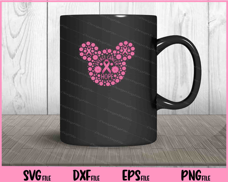 Breast Cancer Hope Awareness Flower mug