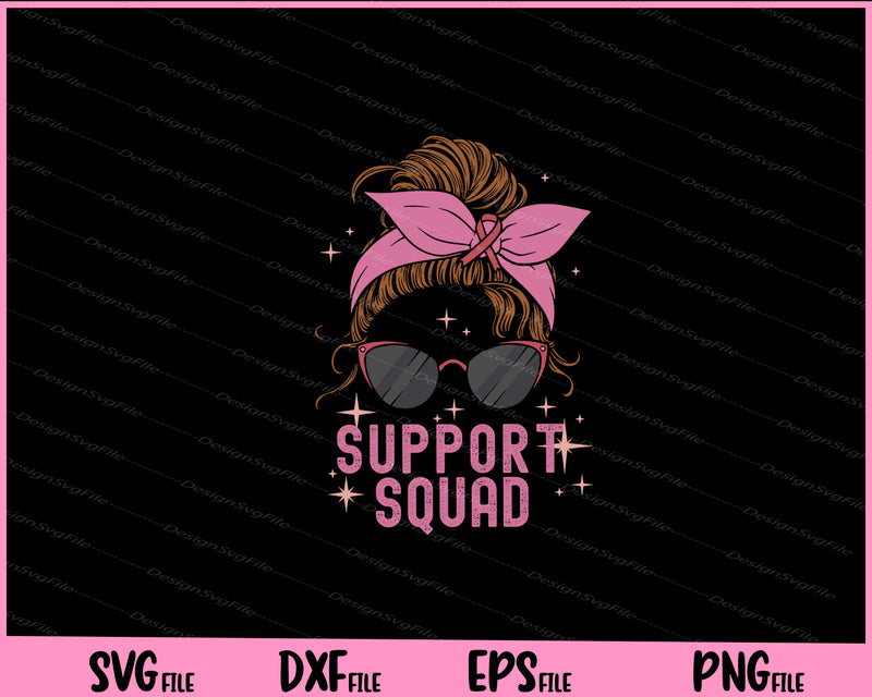 Breast Cancer Pink Bandanna Support Squad svg