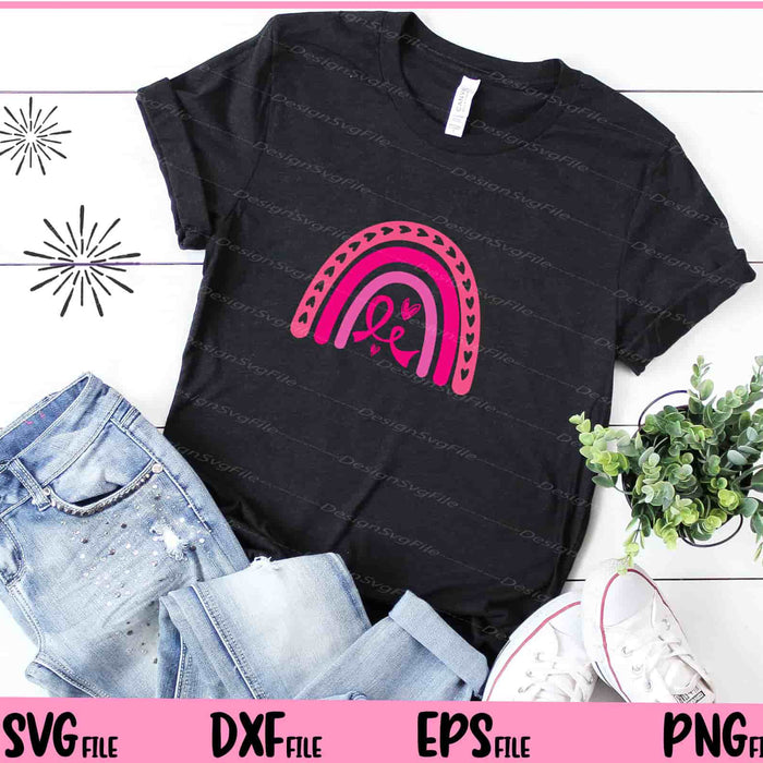 Breast Cancer Rainbow Svg Cutting Printable Files  - Premium Cutting Files in SVG, PNG & EPS Formats - Premium SVG Cutting Files for Crafts