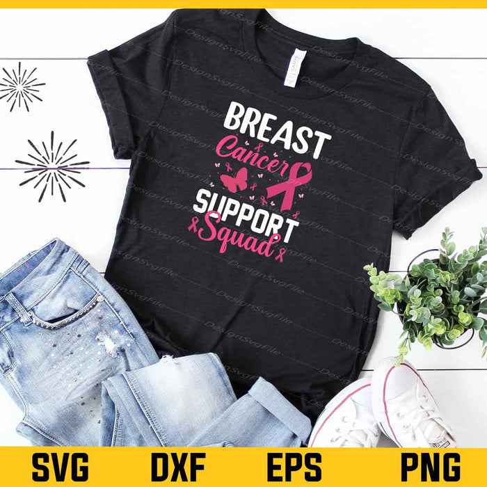 Breast Cancer Support Squad Svg Cutting Printable File  - Premium Cutting Files in SVG, PNG & EPS Formats - Premium SVG Cutting Files for Crafts