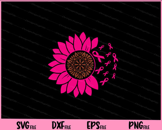 Breast Cancer sunflower Svg Cutting Printable Files  - Premium Cutting Files in SVG, PNG & EPS Formats - Premium SVG Cutting Files for Crafts