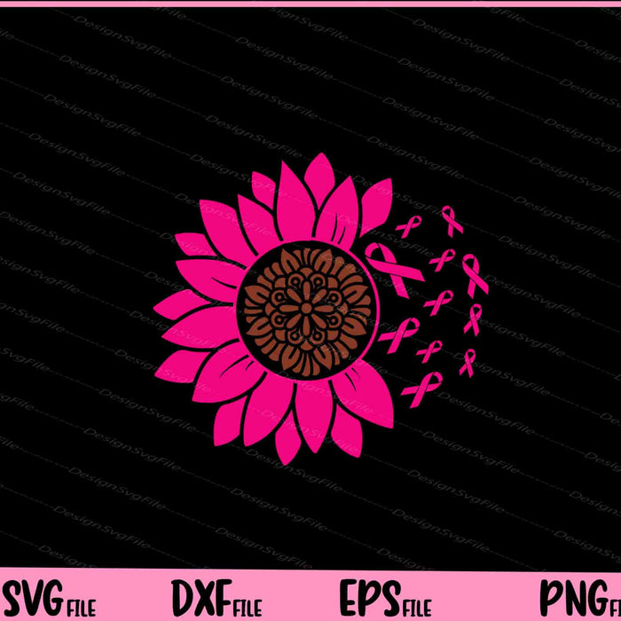 Breast Cancer sunflower Svg Cutting Printable Files  - Premium Cutting Files in SVG, PNG & EPS Formats - Premium SVG Cutting Files for Crafts