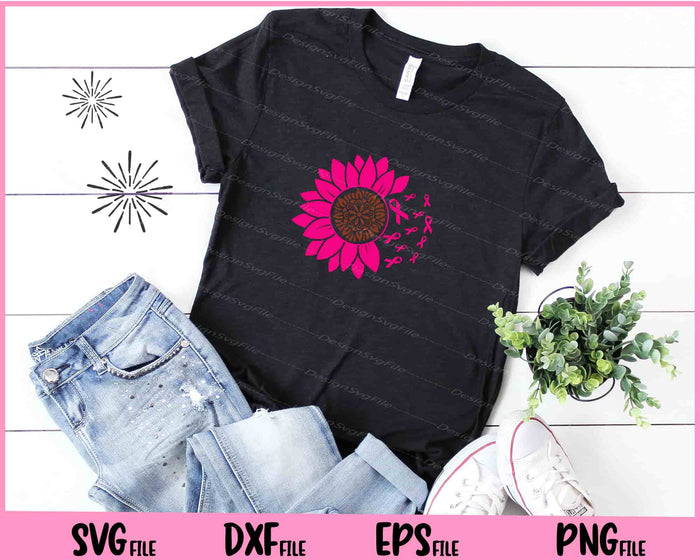 Breast Cancer sunflower Svg Cutting Printable Files  - Premium Cutting Files in SVG, PNG & EPS Formats - Premium SVG Cutting Files for Crafts