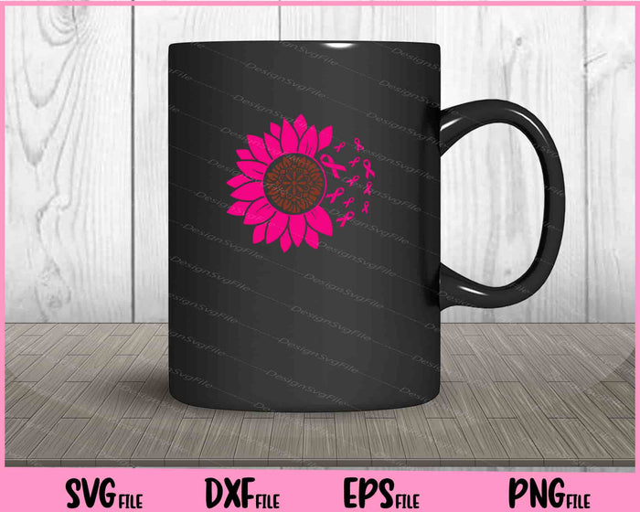 Breast Cancer sunflower Svg Cutting Printable Files  - Premium Cutting Files in SVG, PNG & EPS Formats - Premium SVG Cutting Files for Crafts