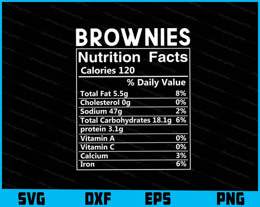 Brownies Christma Nutrition Facts SVG PNG File