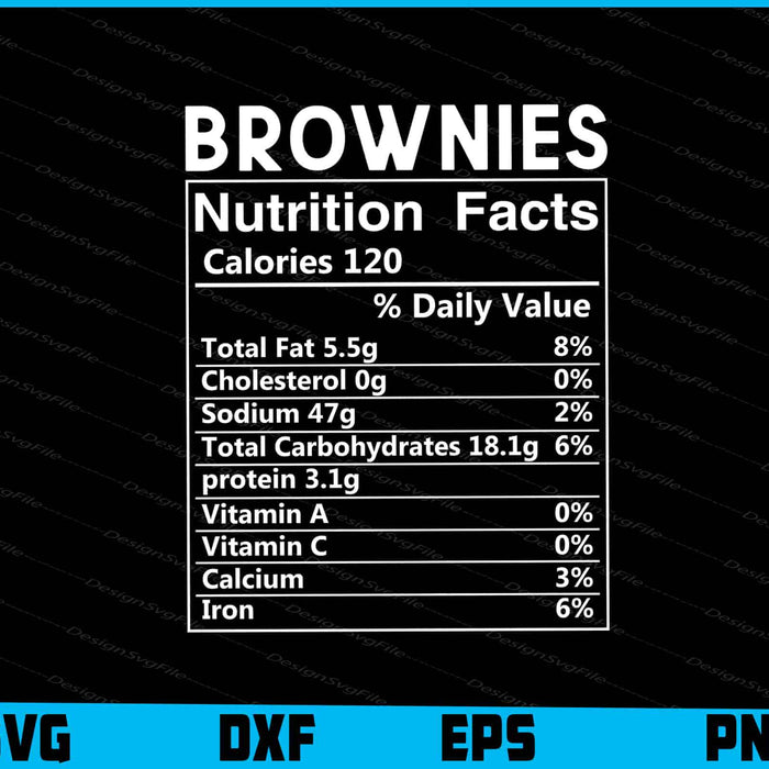 Brownies Christma Nutrition Facts SVG PNG File
