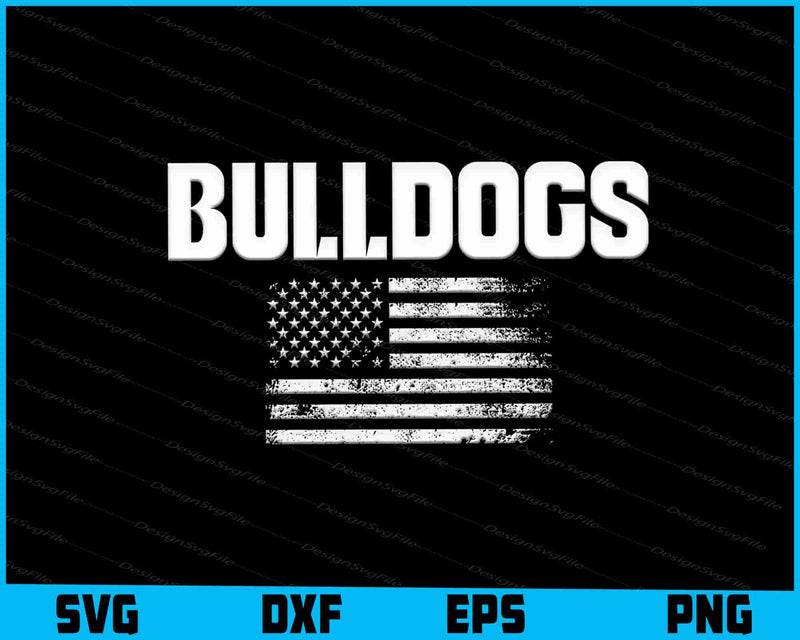 Bulldogs USA Flag SVG