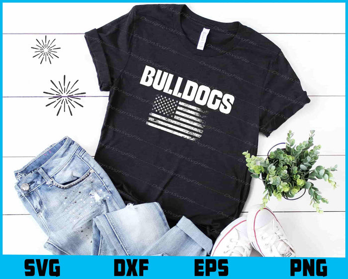Bulldogs USA Flag SVG