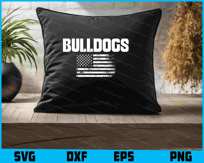 Bulldogs USA Flag SVG