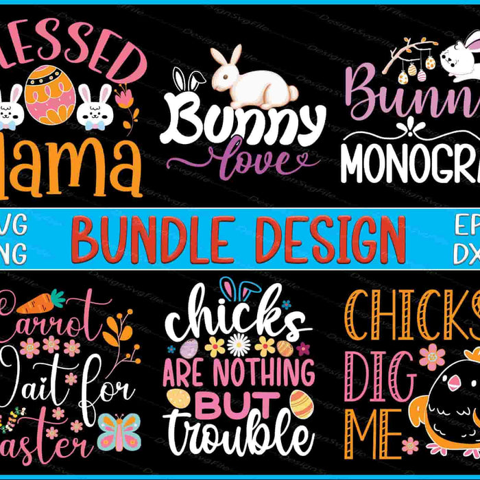 Bunny Bundle SVG Easter PNG