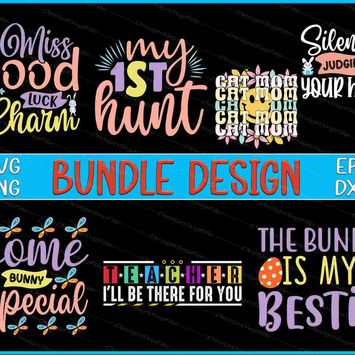 Bunny Bundle SVG, Cat Mom PNG