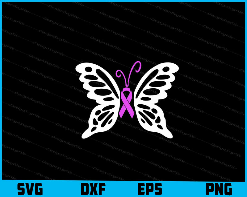 Butterfly Breast Cancer Svg Cutting Printable File  - Premium Cutting Files in SVG, PNG & EPS Formats - Premium SVG Cutting Files for Crafts