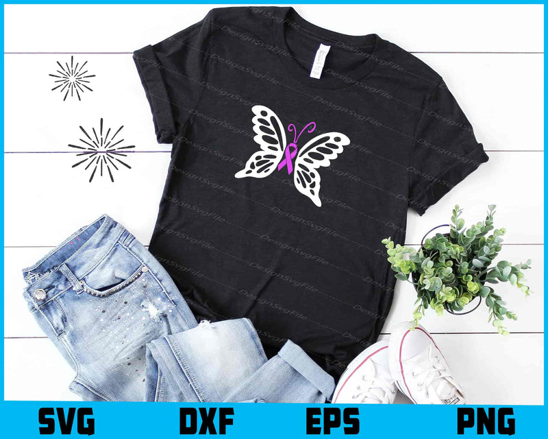 Butterfly Breast Cancer Svg Cutting Printable File  - Premium Cutting Files in SVG, PNG & EPS Formats - Premium SVG Cutting Files for Crafts