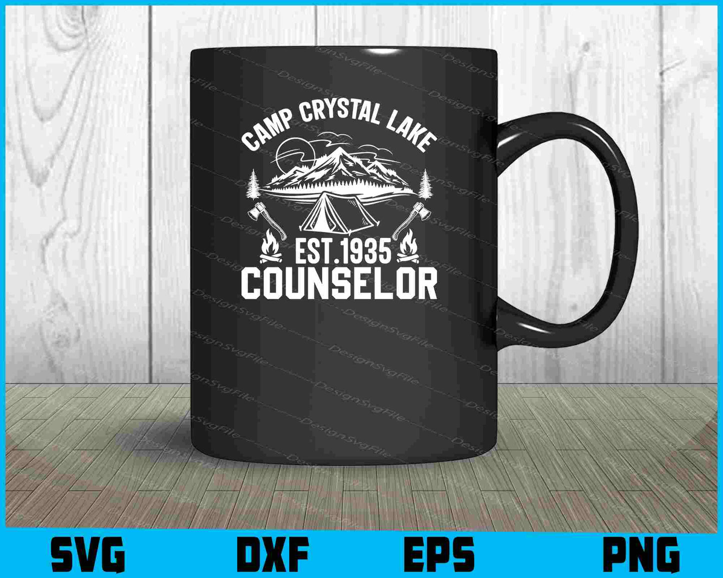 Camp Crystal Lake Est.1935 Counselor SVG PNG Design Printable File  - Premium Cutting Files in SVG, PNG & EPS Formats - Premium SVG Cutting Files for Crafts