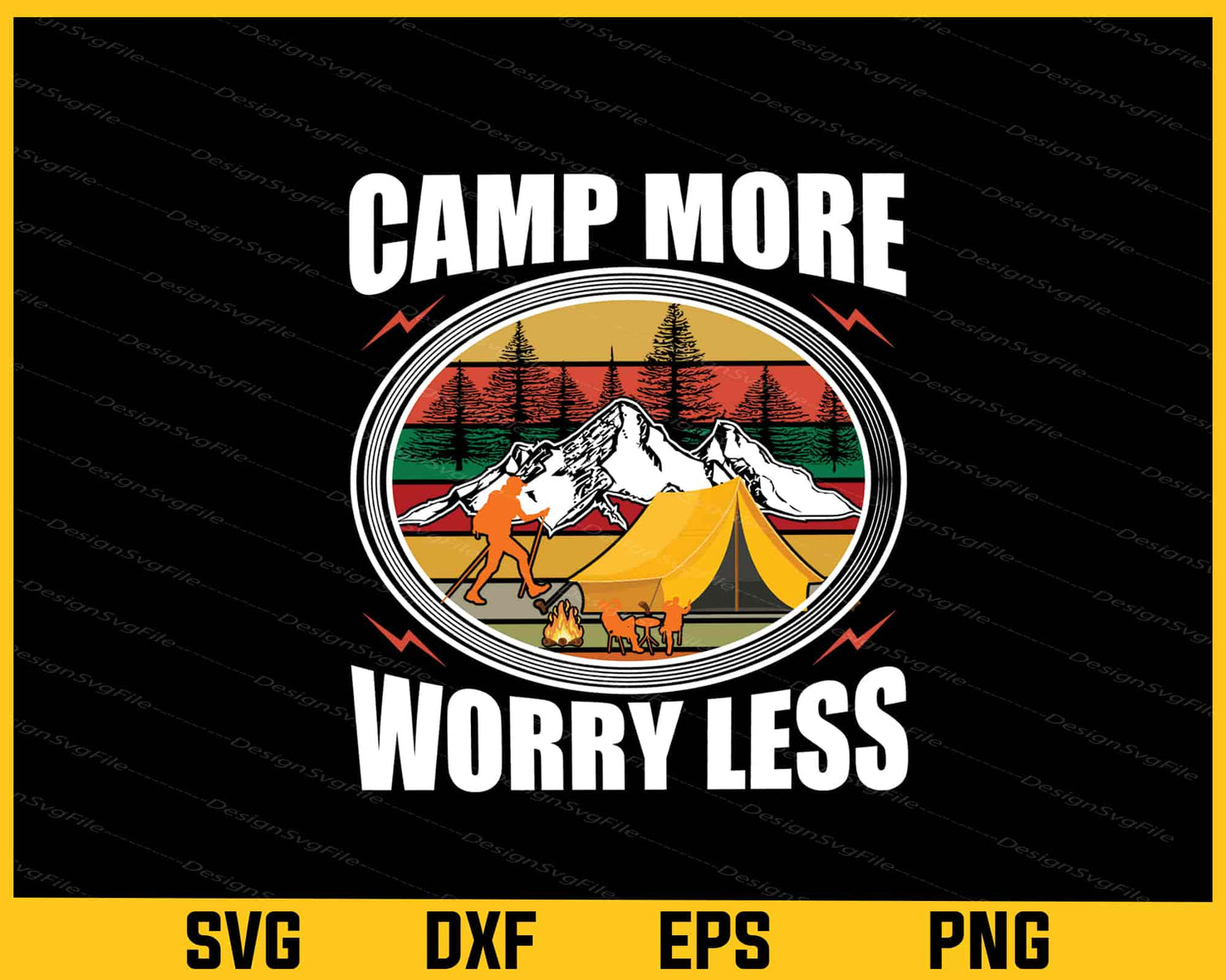 Camp More Worry Less Camping Svg Cutting Printable File  - Premium Cutting Files in SVG, PNG & EPS Formats - Premium SVG Cutting Files for Crafts