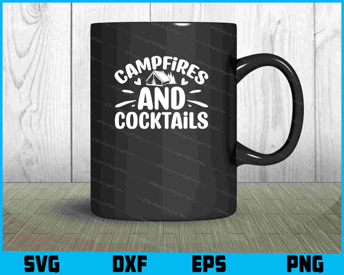 Campfires And Cocktails Svg Dxf Png Design File  - Premium Cutting Files in SVG, PNG & EPS Formats - Premium SVG Cutting Files for Crafts