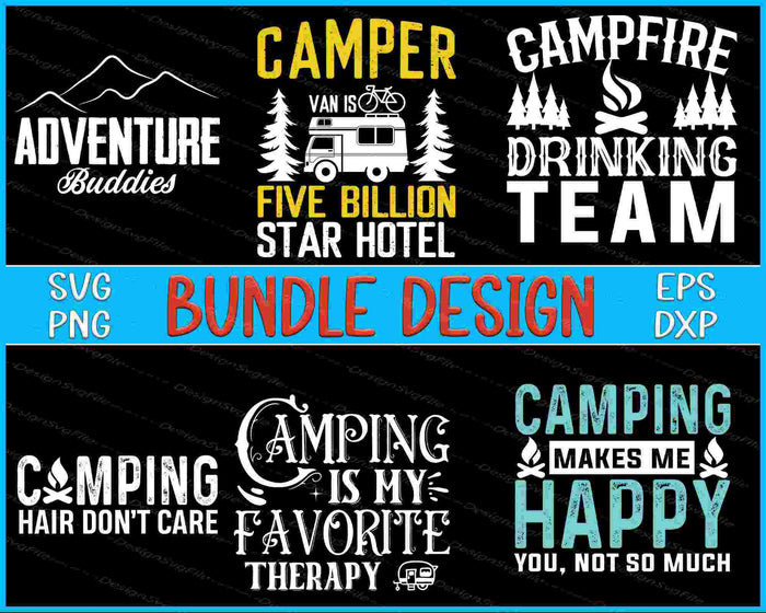 Camping Bundle SVG Campfire Drinking PNG