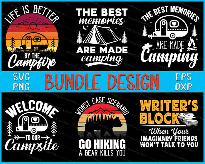 Camping Bundle SVG Campfire PNG