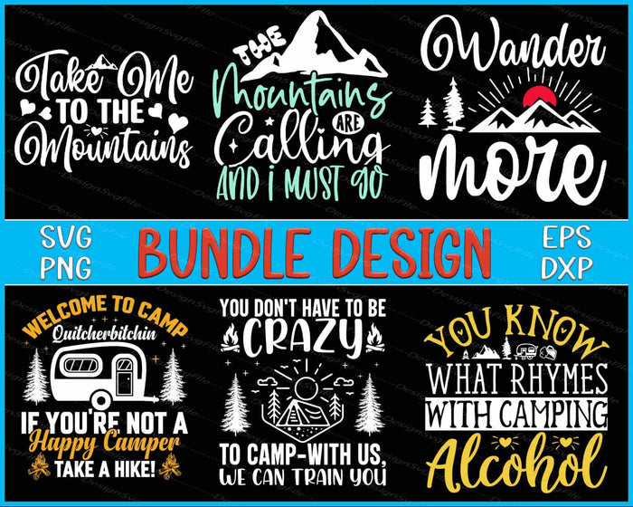 Camping Bundle SVG Camping Alcohol PNG