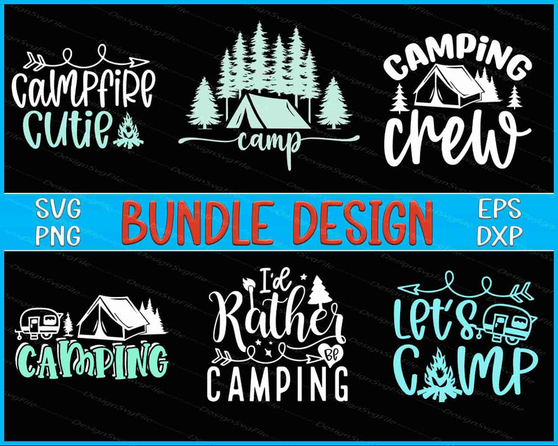 Camping Bundle SVG Camping Vintage PNG