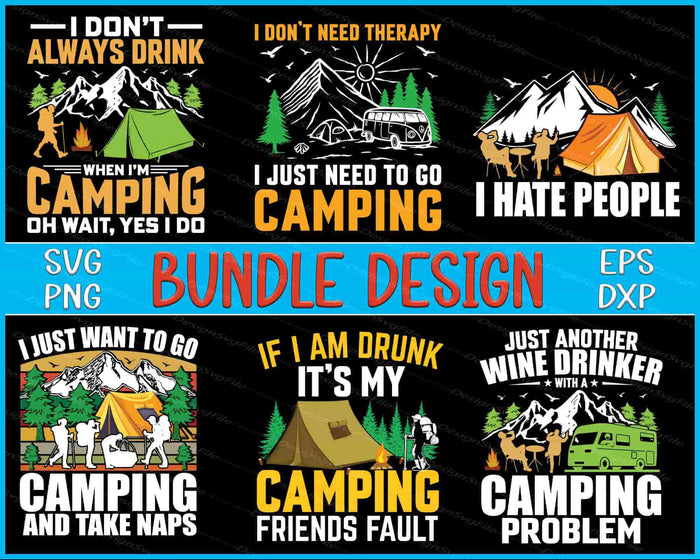 Camping Bundle SVG Drinker PNG