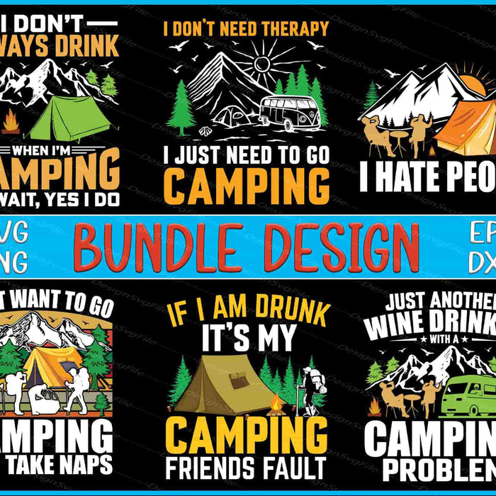 Camping Bundle SVG Drinker PNG