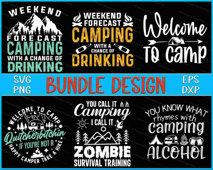 Camping Bundle SVG Drinking PNG