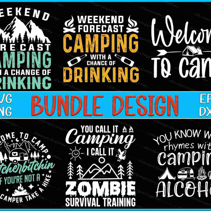 Camping Bundle SVG Drinking PNG