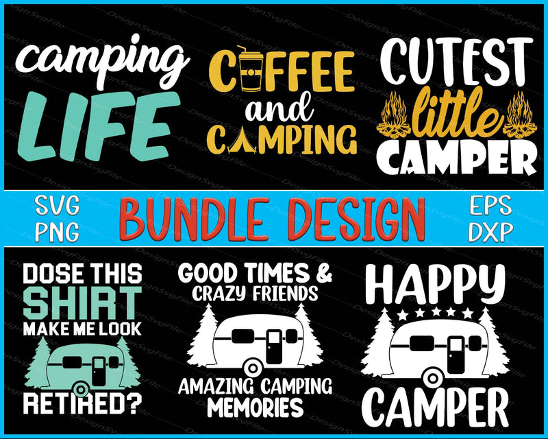 Camping Bundle SVG Happy Camper PNG