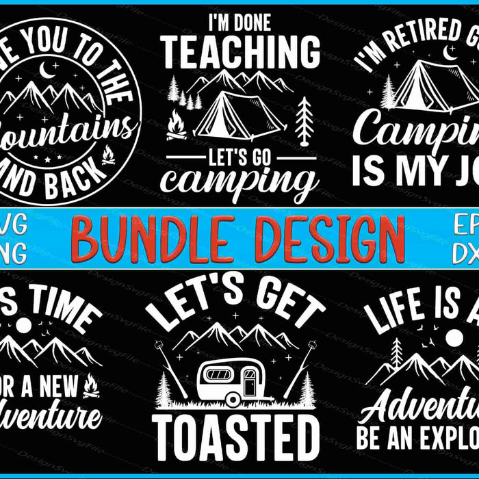 Camping Bundle SVG Mountains PNG