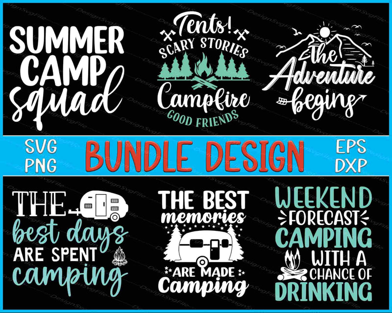 Camping Bundle SVG Summer Camp PNG