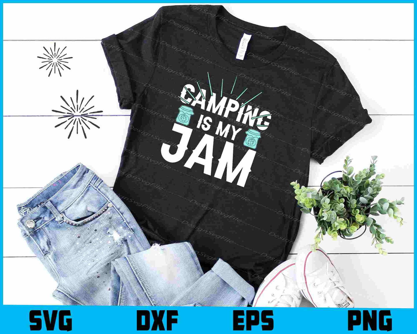 Camping Is My Jam SVG PNG Digital Printable File  - Premium Cutting Files in SVG, PNG & EPS Formats - Premium SVG Cutting Files for Crafts